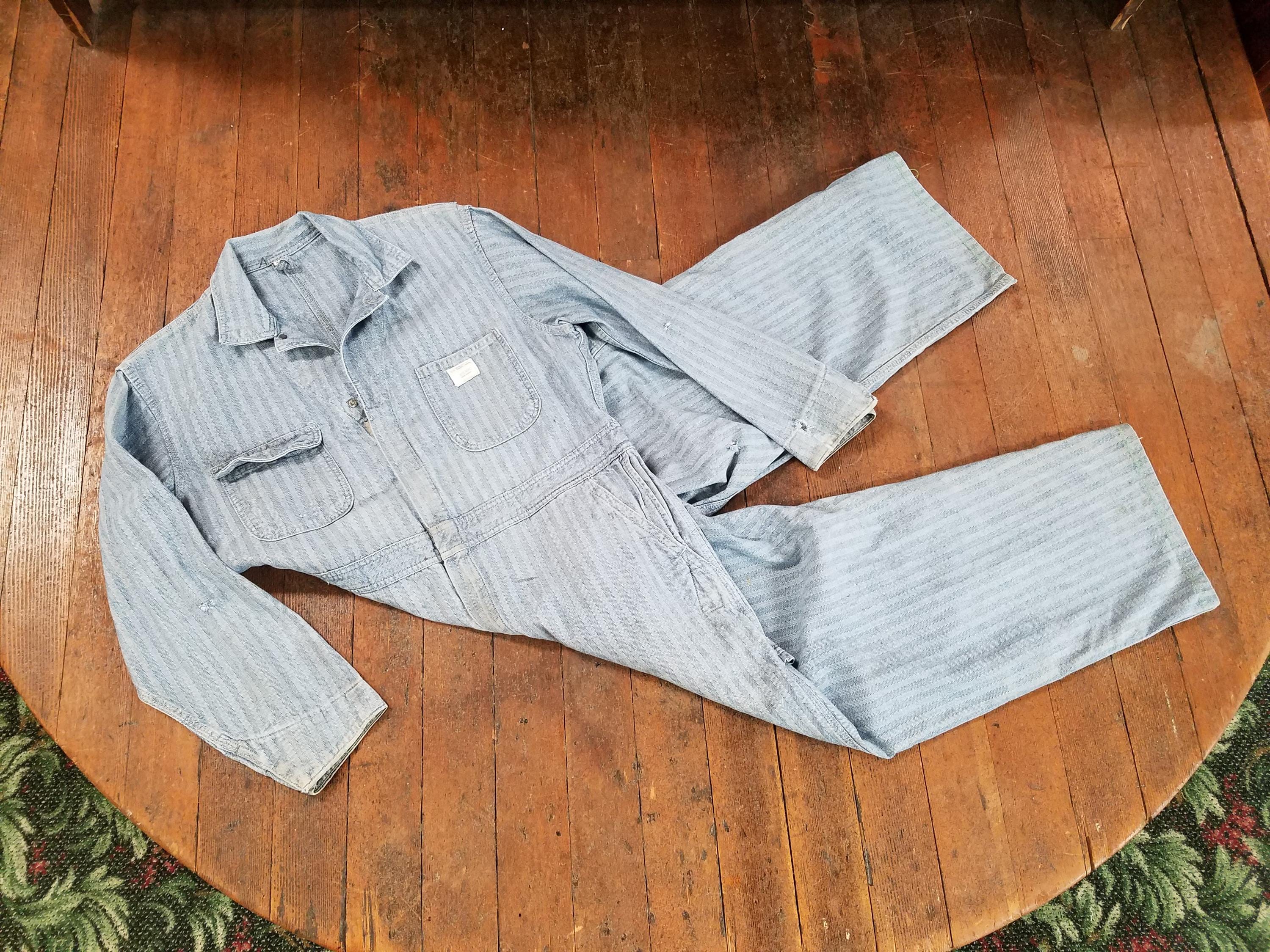 Vintage 60s Big Mac Herringbone Twill Faded Sanforized Cotton Work