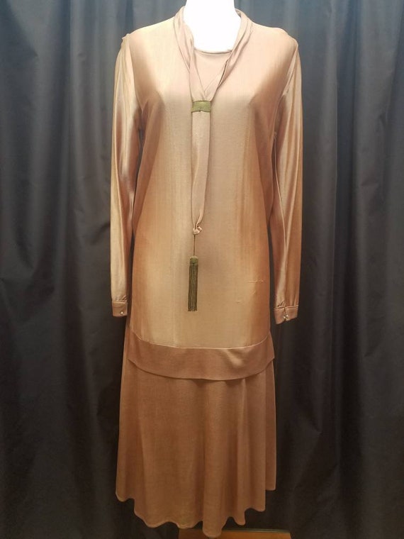 Beautiful Satin de Leen 1920s copper drop waist sp