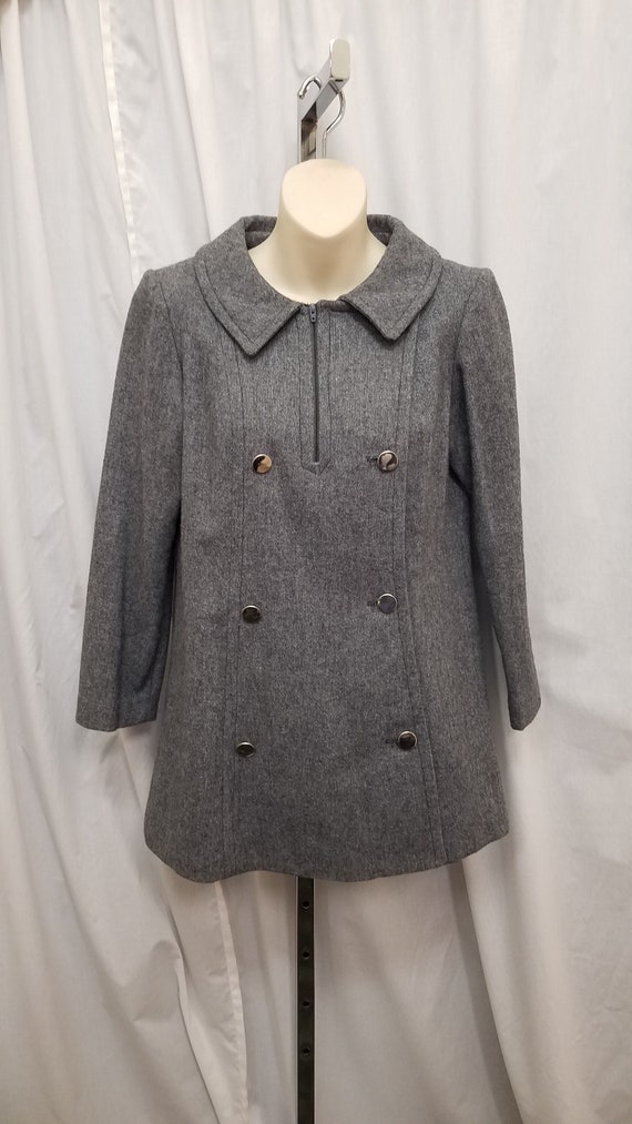 Vintage 1960's-70's Glenbrooke Designer Gray Wool 