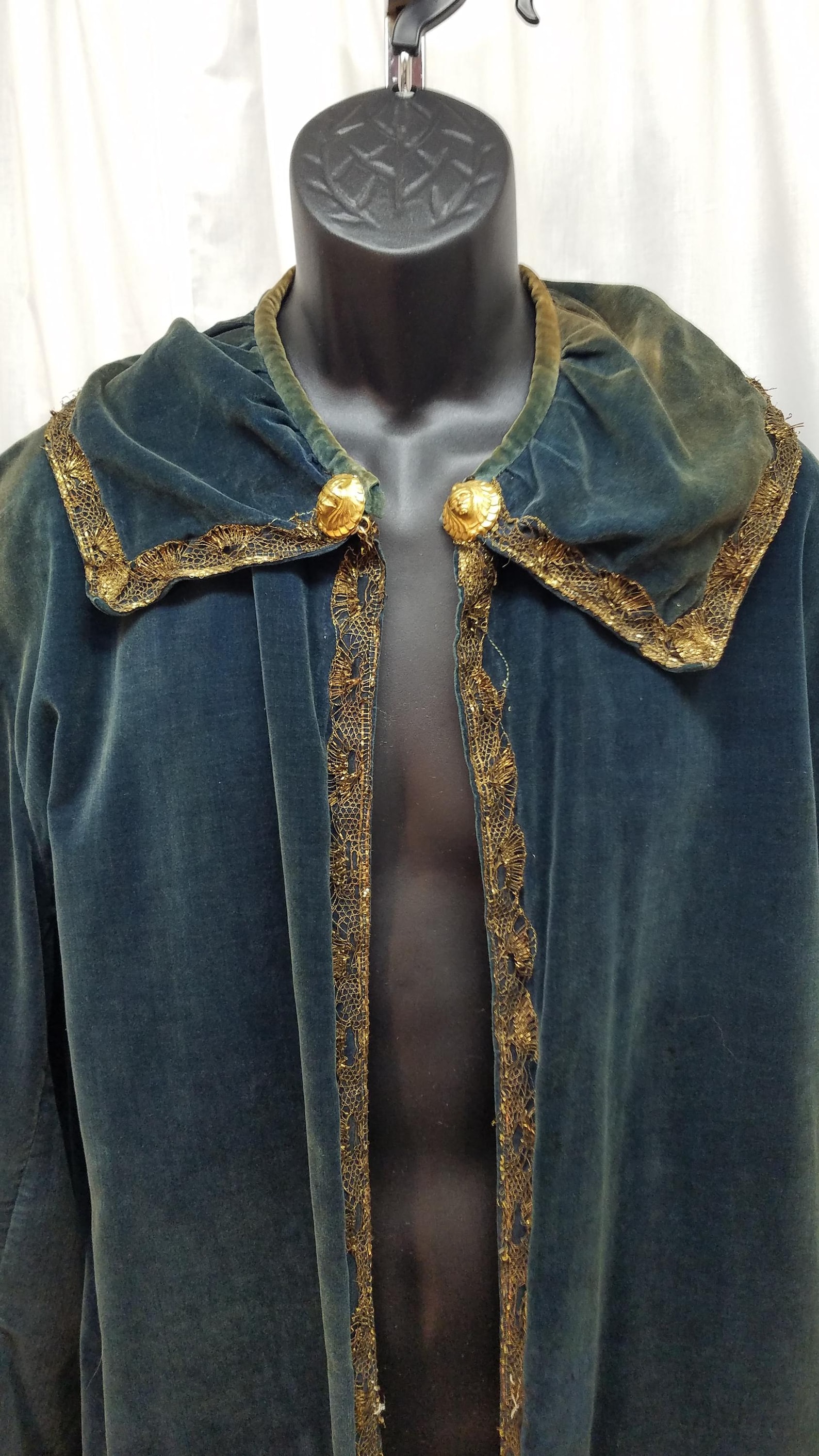 Maconic Robe Early 1900s Authentic Edwardian Blue Velvet Gold Brocade Embroidered ...