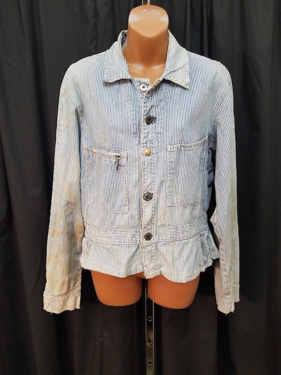 RARE Vtg 1940's Striped Blue & White Lee Union-Al… - image 1