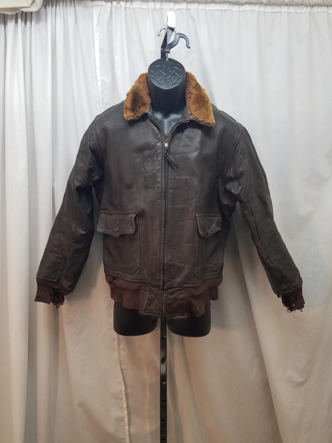 vintage G-1 Leather bomber jacket 茶 Vintage 1950s Authentic Collector Brown Leather USN G-1 Flight