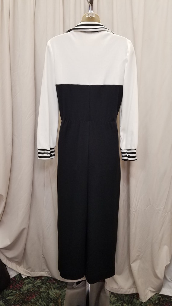 Vintage 1970s JC Penneys Black Polyester Long Sle… - image 3