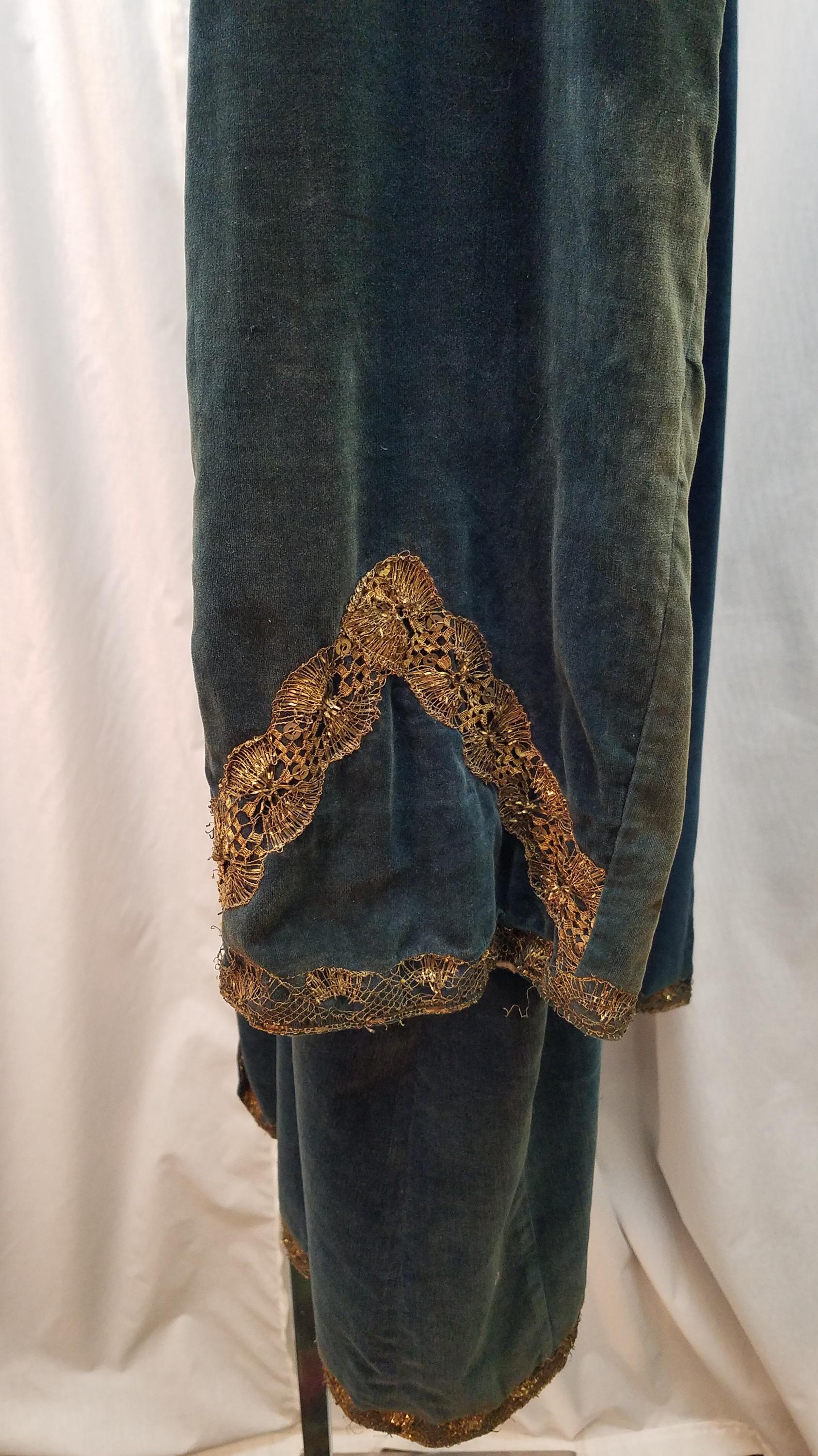 Maconic Robe Early 1900s Authentic Edwardian Blue Velvet Gold Brocade Embroidered ...