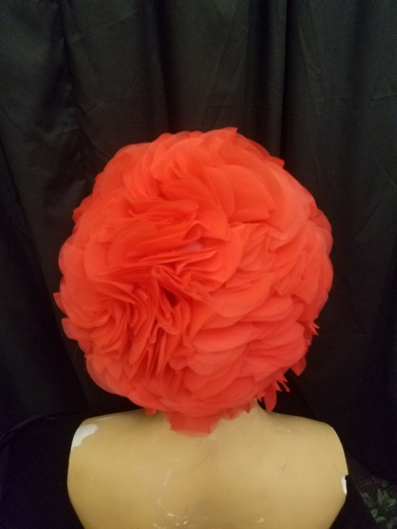 Vintage Classic Hair Hat Cap Floral Nylon Bright … - image 5