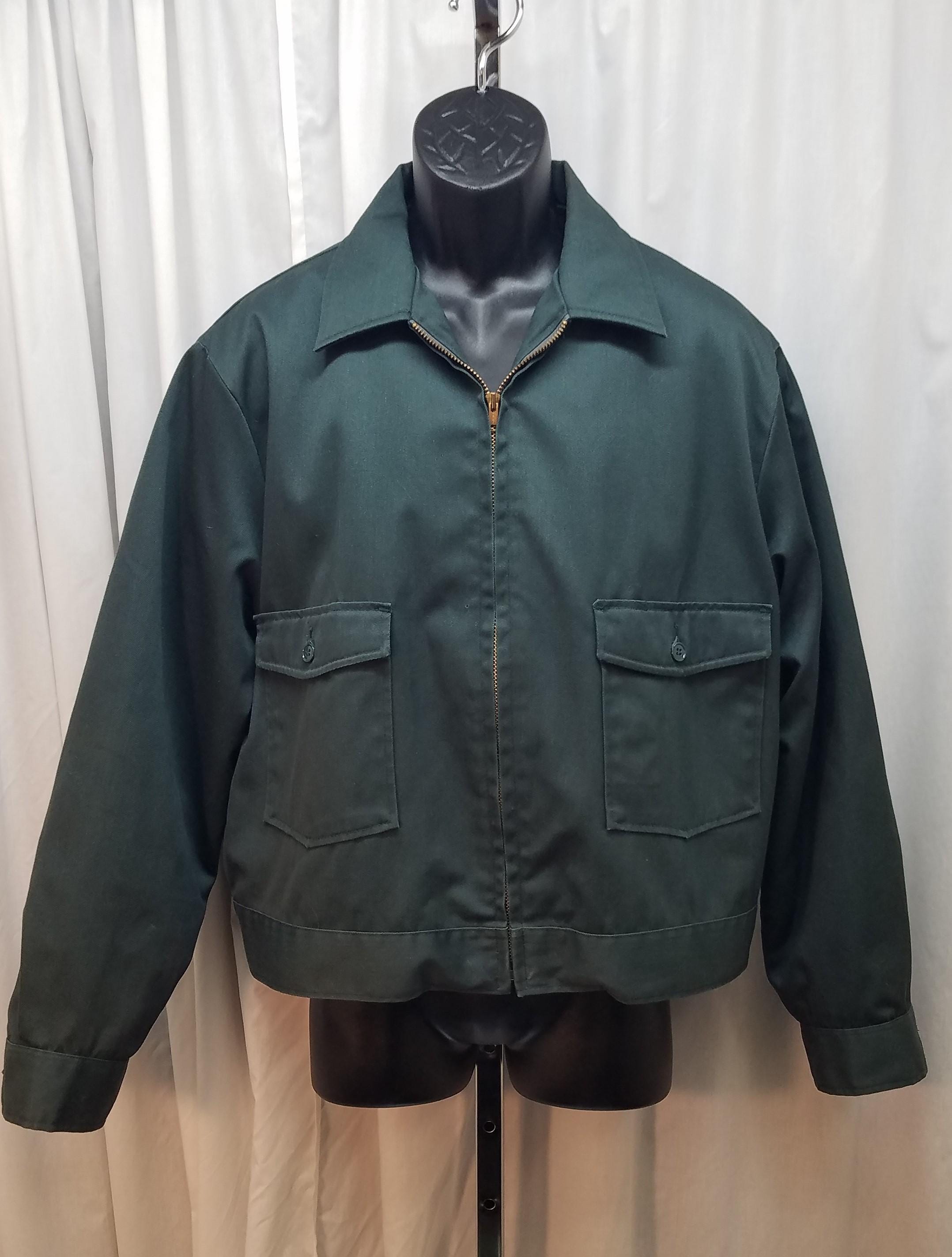 Vintage 70s Lee Prest Chetopa Twill Permanent Press Green Zip up