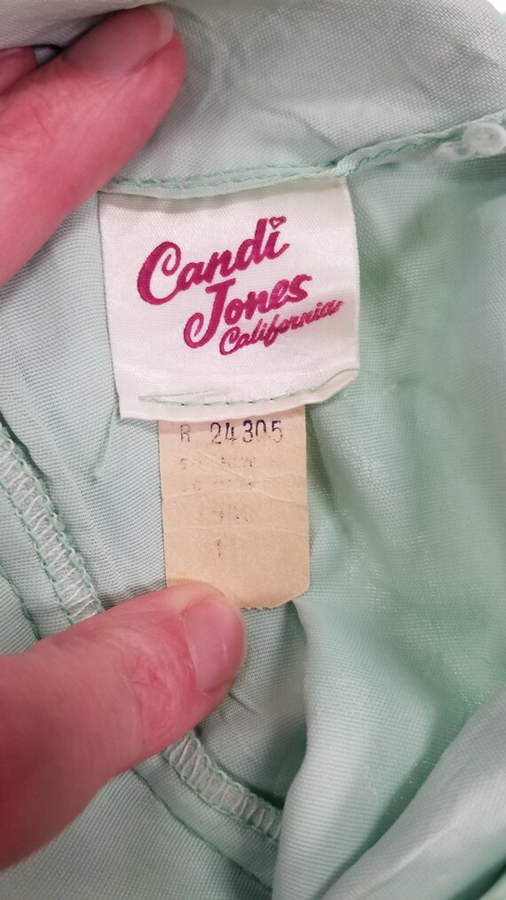 Vintage 1970s Candi Jones California Light Green … - image 7