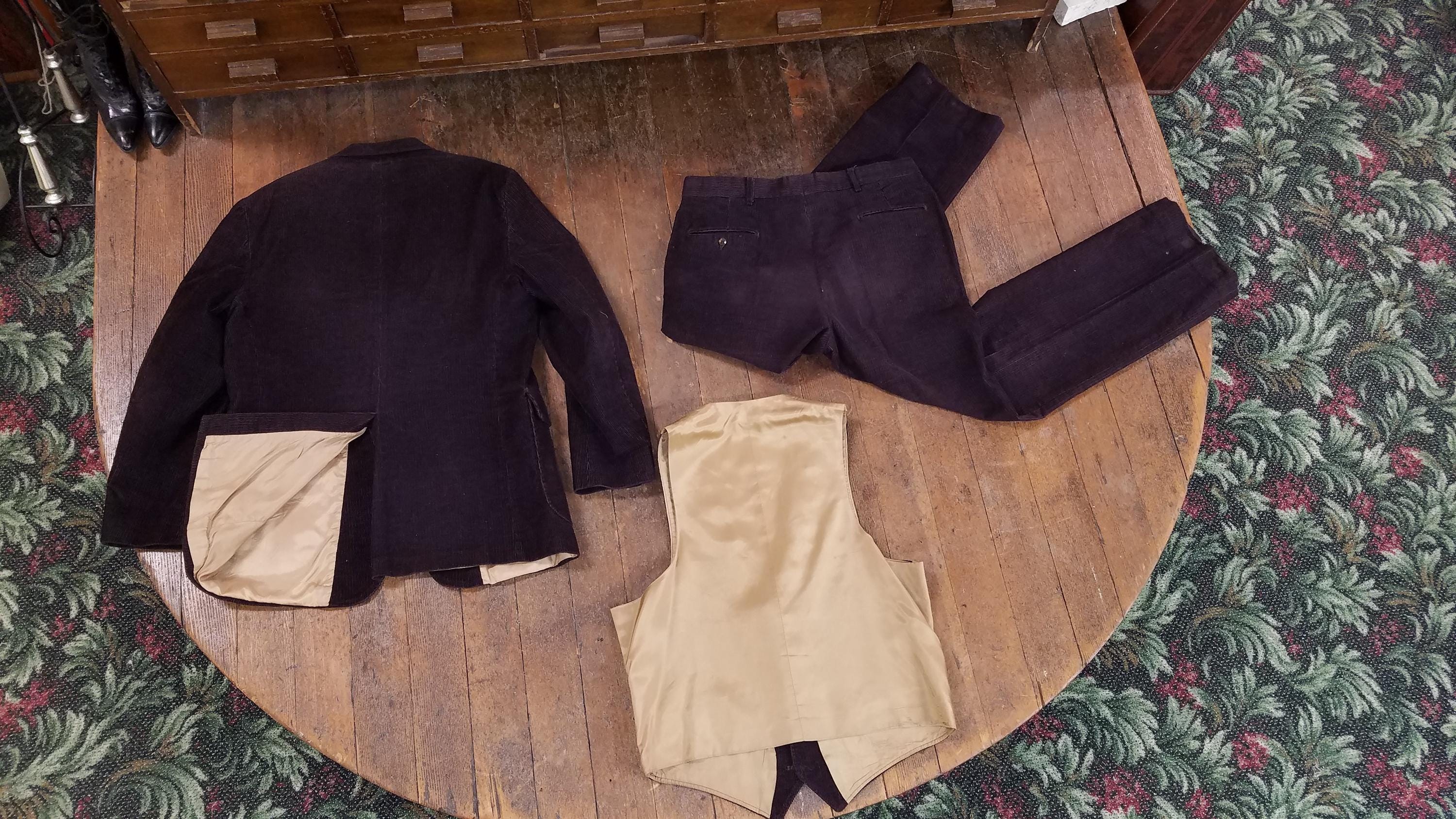 Vtg 1980s Jcpenney the Men's Shop Maroon Corduroy 3 Piece Western