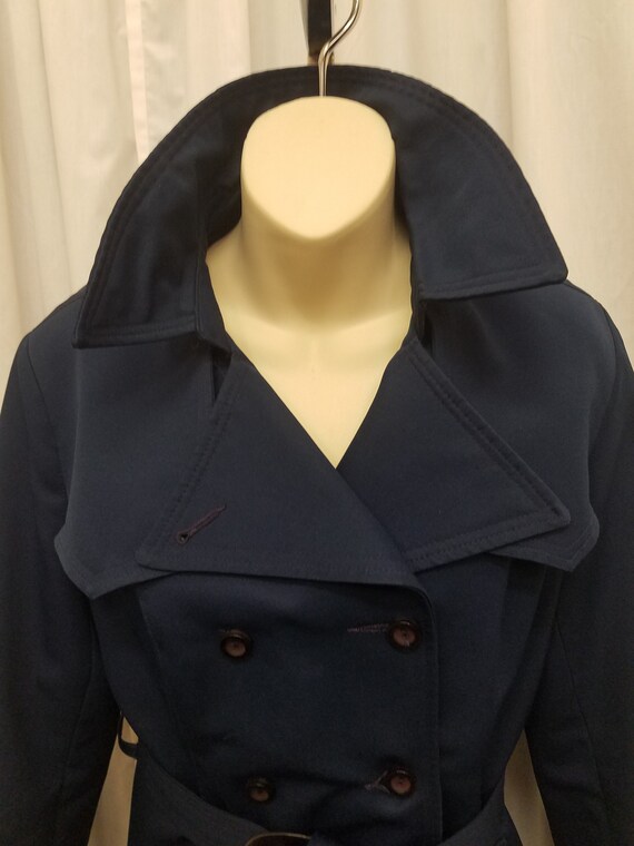 Vtg 1990s Forecaster Of Boston Navy Blue Trench C… - image 3