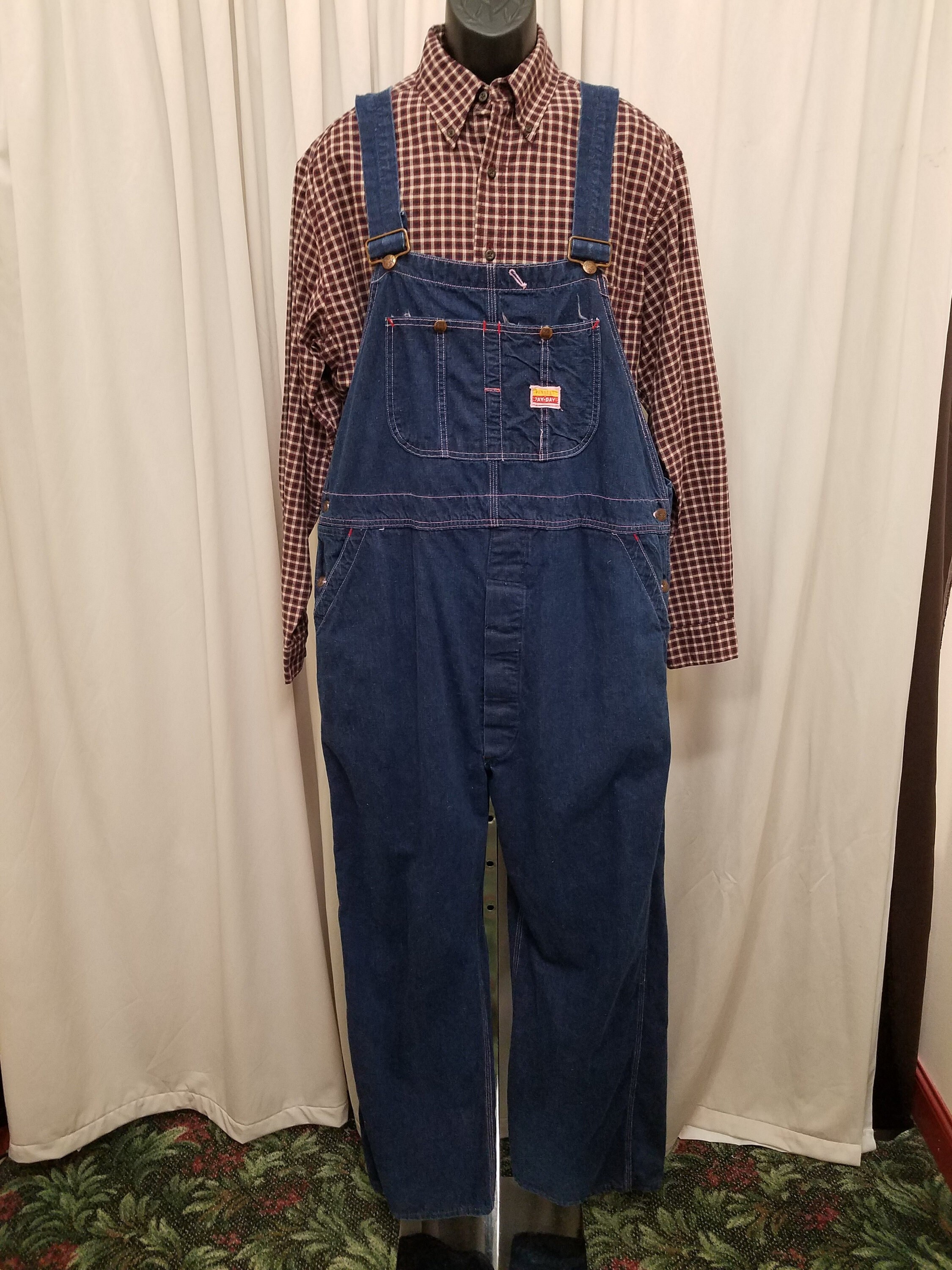 パンツ BSC Uniform Early type waist overall 1950s Jack Rabbit brand overalls Sanforized blue denim work