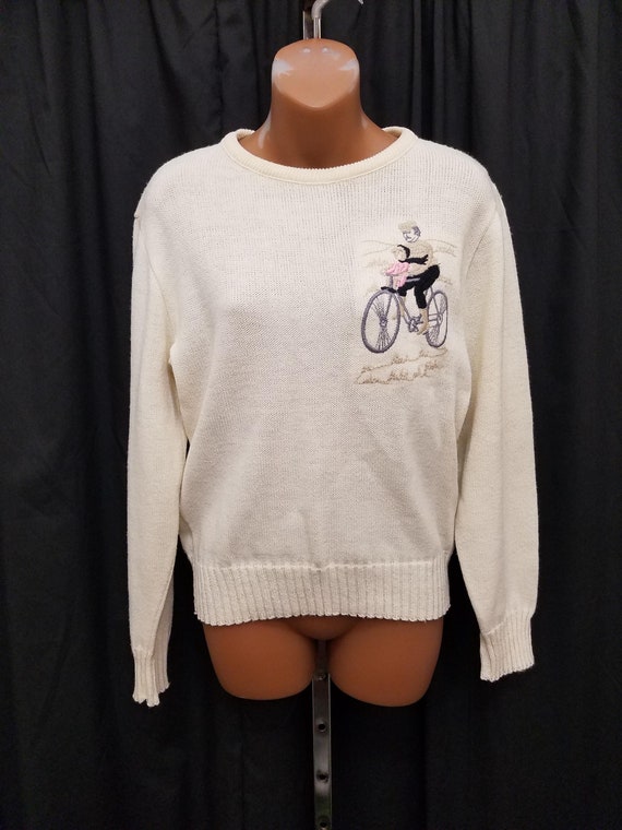 RARE pull McGregor M w vintage des annees 1970 homme brode et enfant sur la chemise pull en tricot acrylique de nouveaute de bicyclette. Etsy France