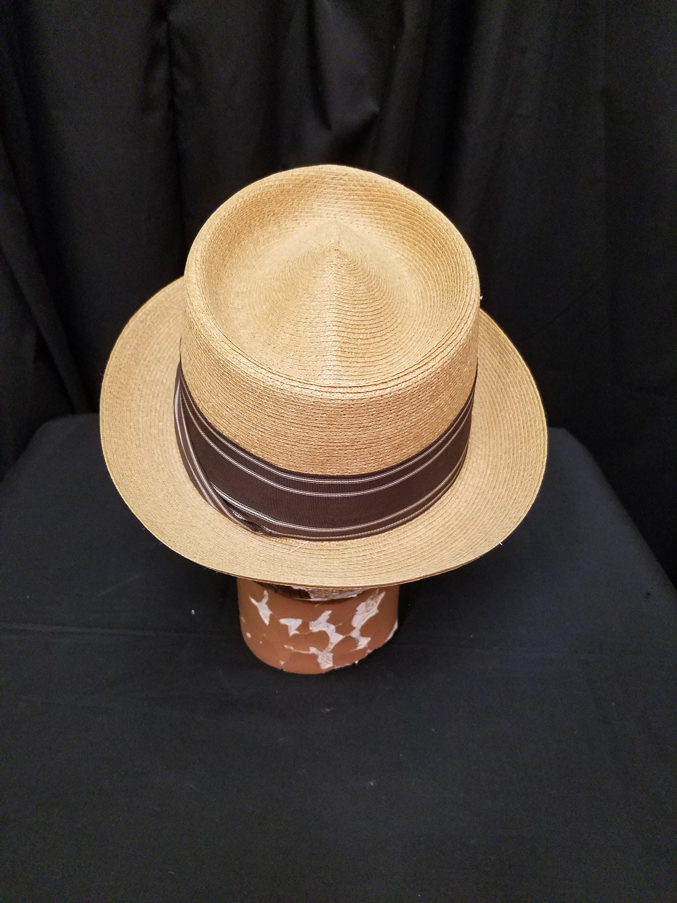 Vintage 1950s Tan J C Penney Marathon Straw Men's Boater Hat Vintage 1950s Tan J C Penney Marathon Straw Men's Boater Hat
