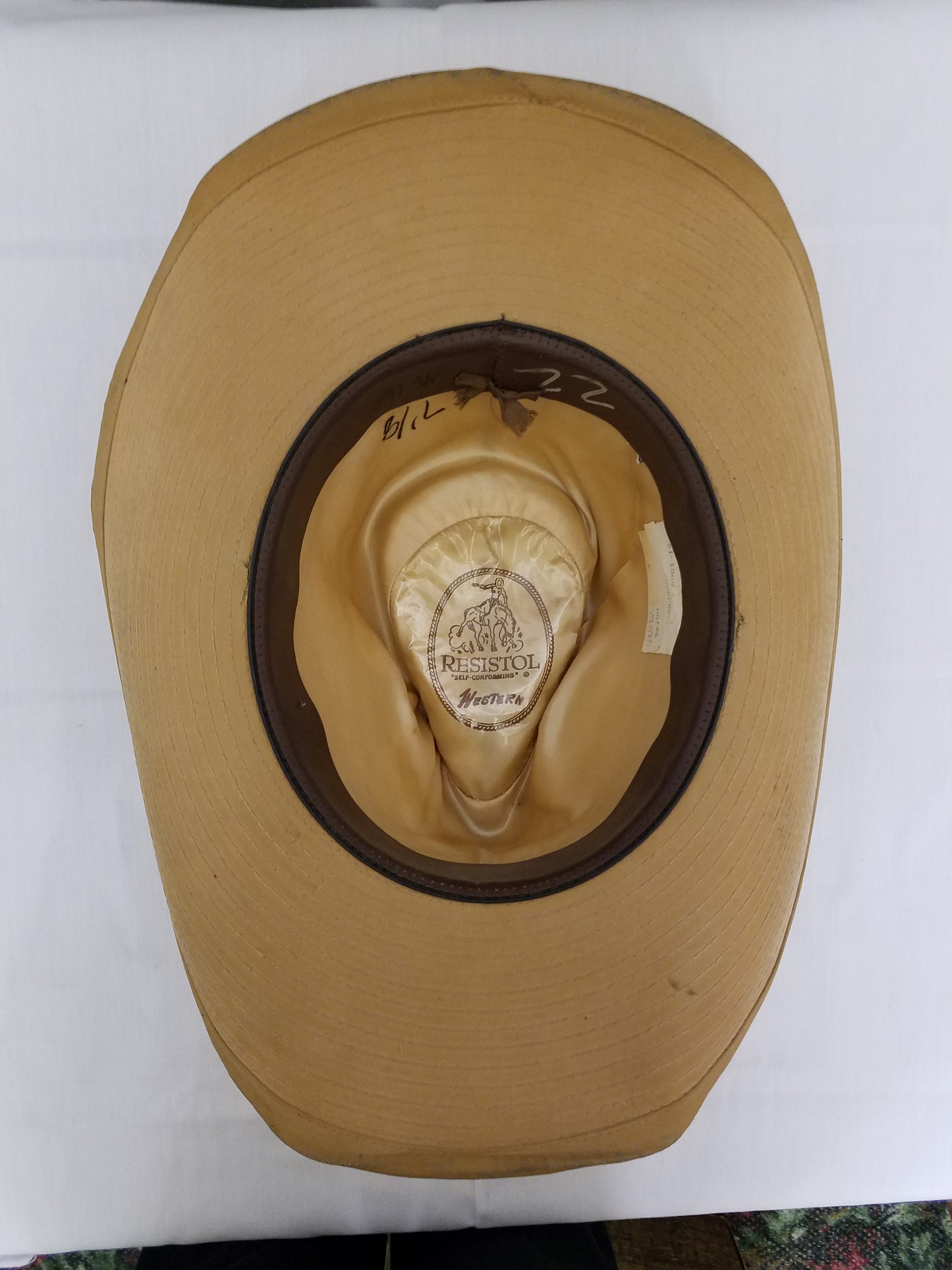 Vintage 1950's Resistol Ranch Hand Tan Suede Cowboy Hat 7 1/8