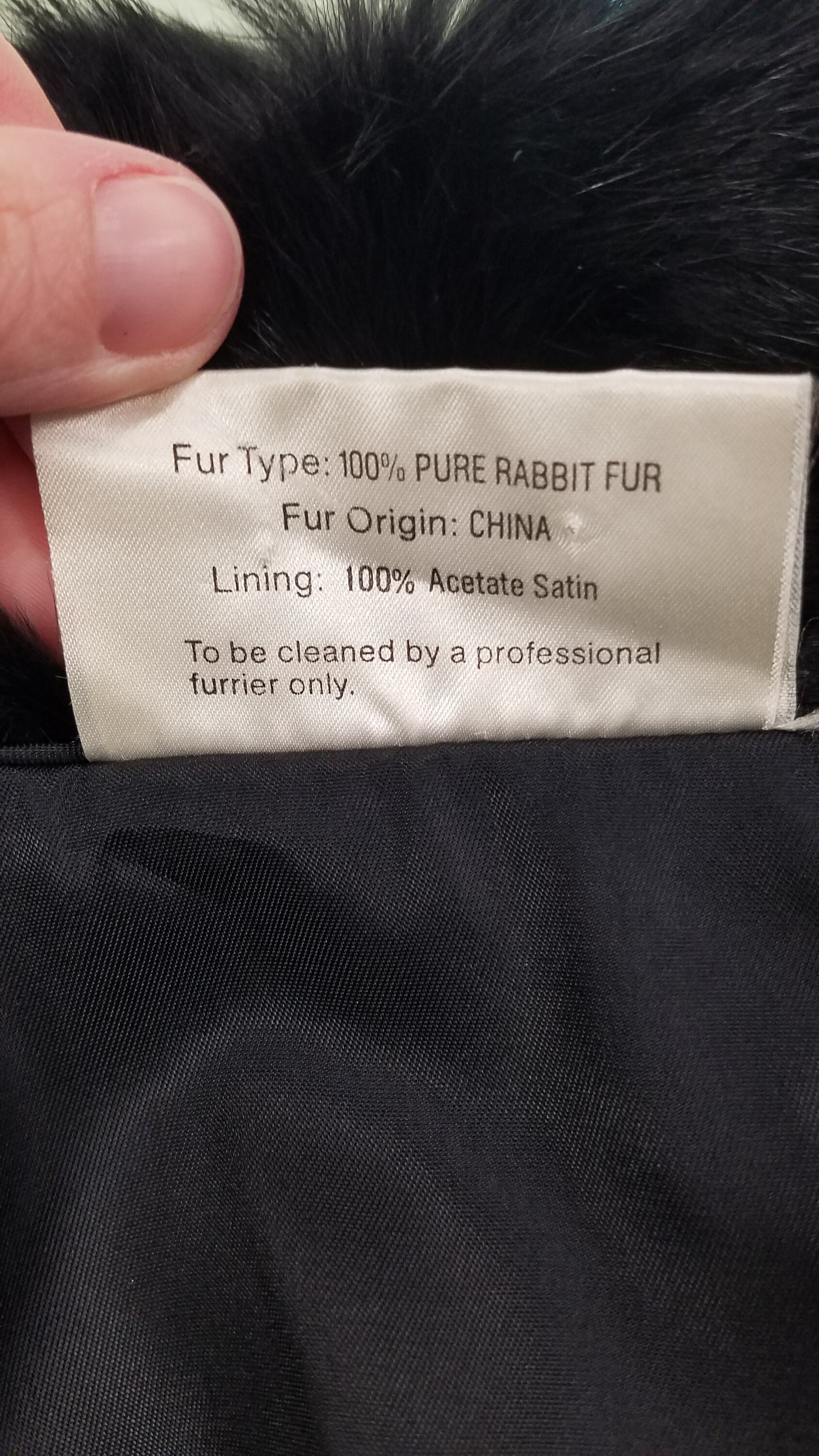 Vtg 80's Somerset Furs Los Angeles Natural Black Rabbit Fur Vtg 80's Somerset Furs Los Angeles Natural Black Rabbit Fur