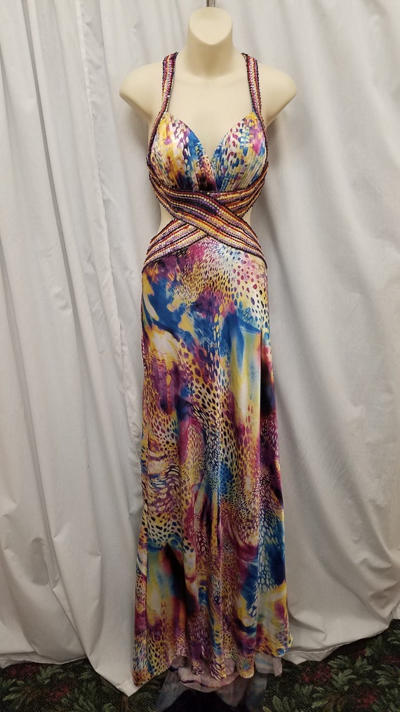 Vintage 1990's La Femme Paris Designer Rainbow Leo