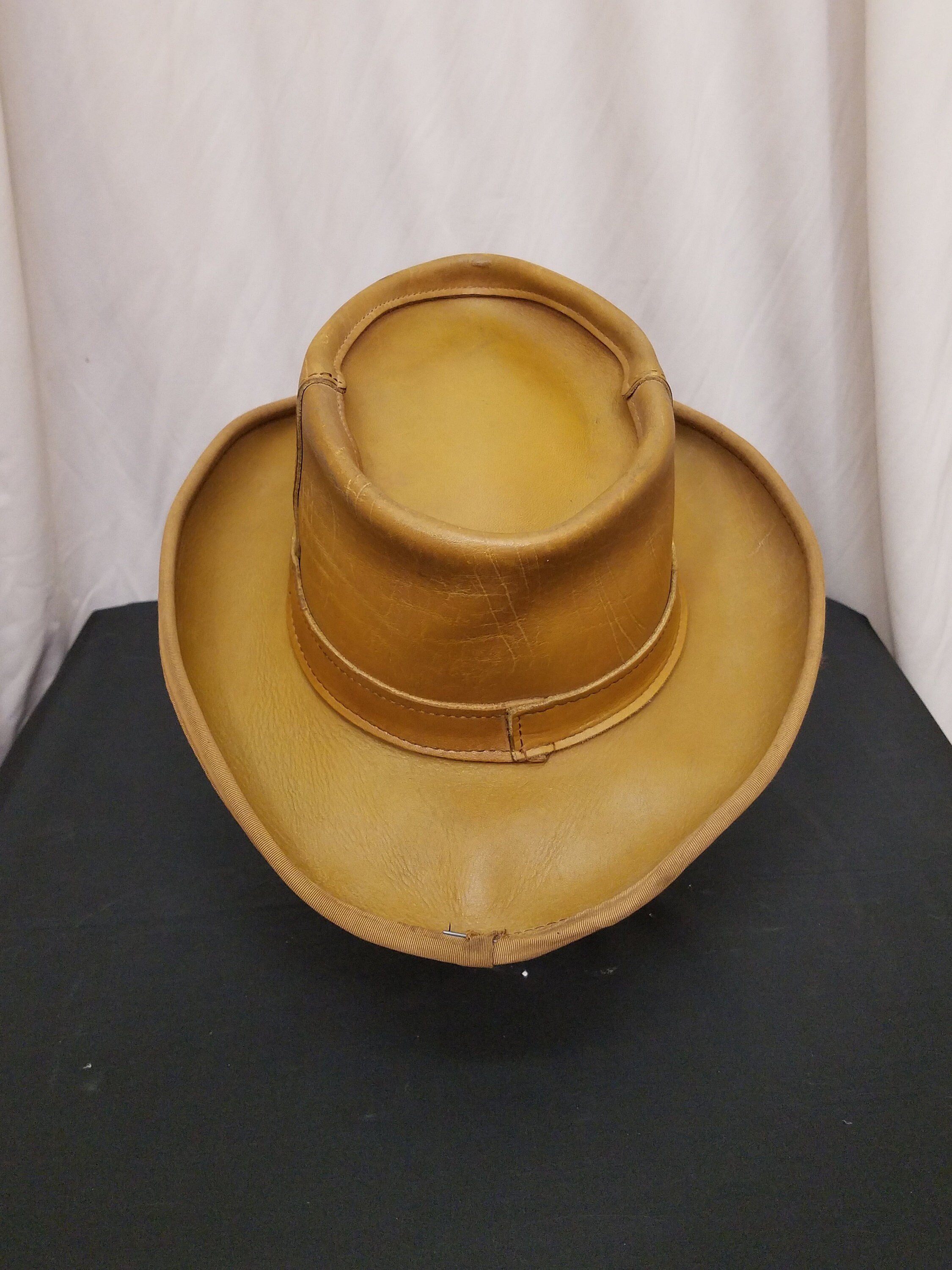 1970s Henschel Leather Cowboy Hat Henschel Leather Walker Hat Made in USA (sometimes with  main image 3