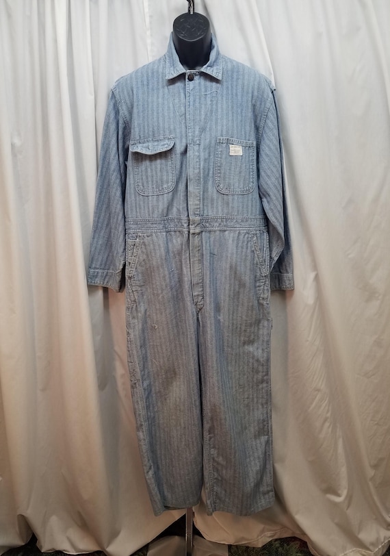 Vintage 60s Big Mac Herringbone Twill Faded Sanforized Cotton Work