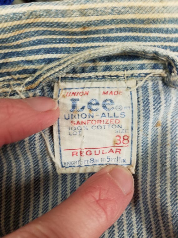 RARE Vtg 1940's Striped Blue & White Lee Union-Al… - image 6
