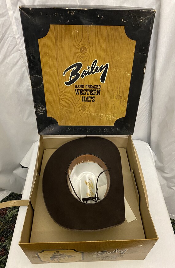 Vtg 1970s Bailey Dark Brown Beaver XXXXX Rancher Cowboy Western 7