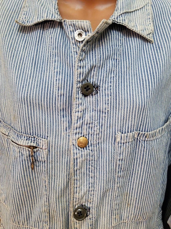 RARE Vtg 1940's Striped Blue & White Lee Union-Al… - image 3
