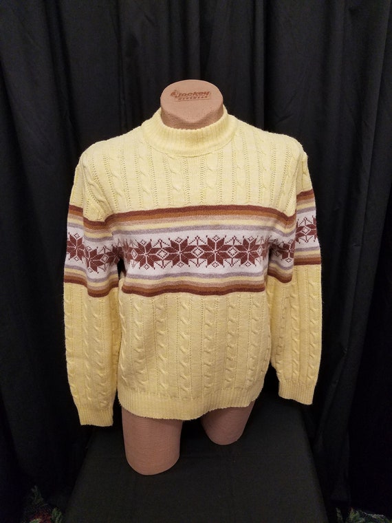 Vintage 1960's Jantzen Sportswear L Yellow w Brown