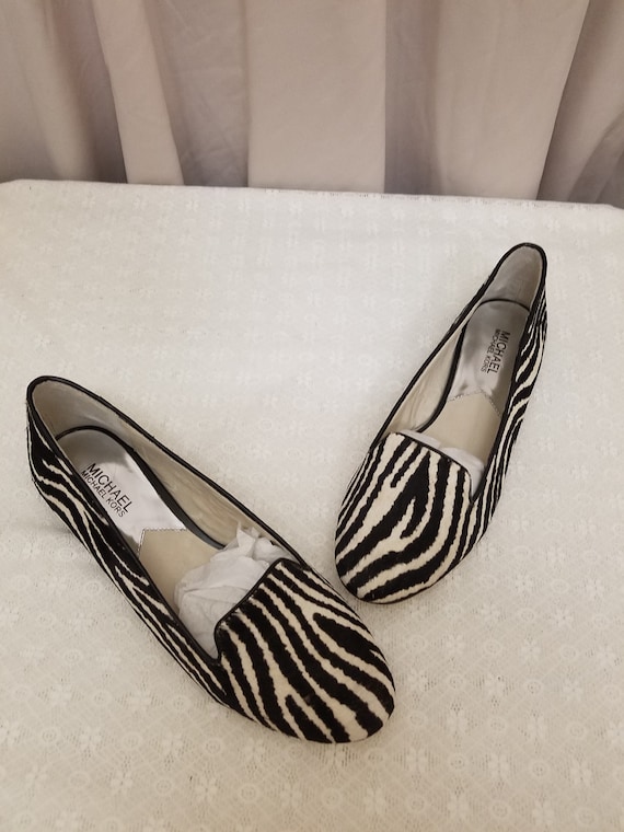 Michael Kors Ailee Black & White Calf Hair Flats … - image 2