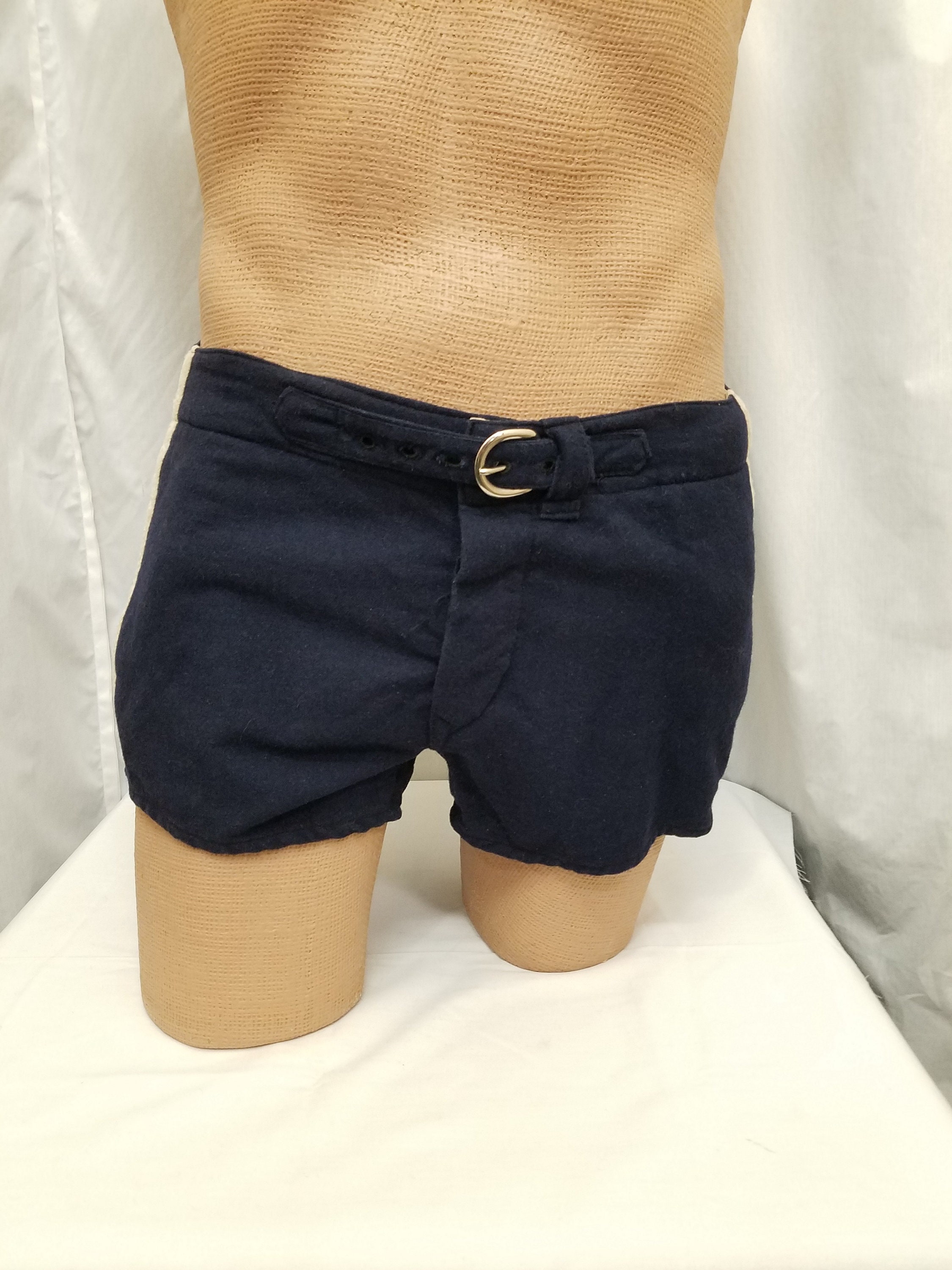 Vintage 40s Wilson Sports Equipment Navy Wool Shorts Button Fly 