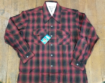 shanhouse - Veste de flanelle de laine à carreaux rouge et blanc