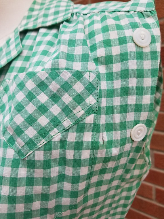 1940s 50 gingham cotton day dress