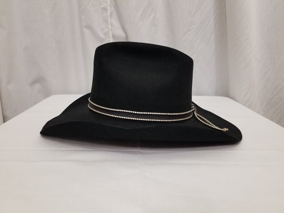 Vintage 1970's Stetson Black Cowboy Hat Size 7 1/… - image 8