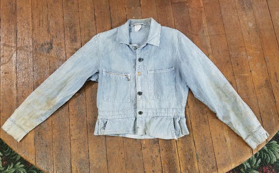 RARE Vtg 1940's Striped Blue & White Lee Union-Al… - image 7