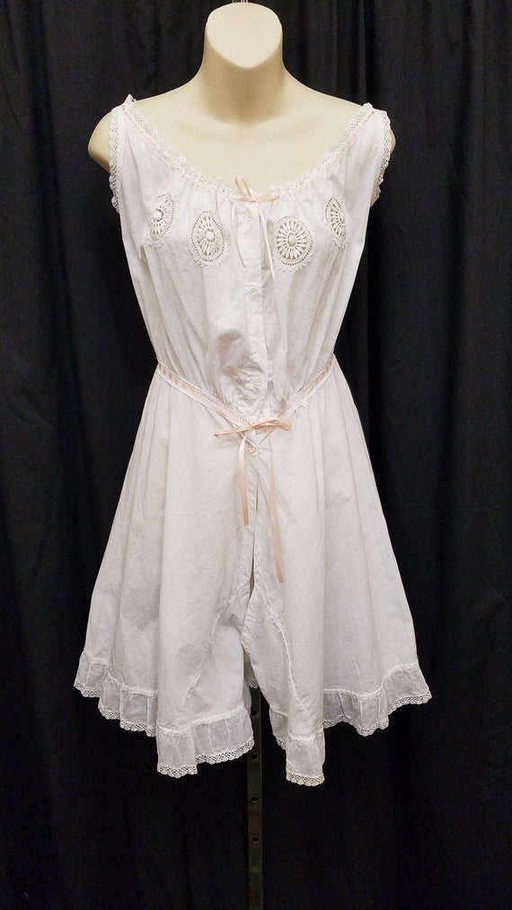 Antique 1900's Victorian Edwardian One Piece White