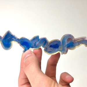 Original art (painting) Vinyl Die Cut Sticker: Blue abstract mark/brushstroke.