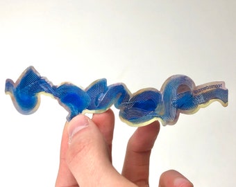 Original art (painting) Vinyl Die Cut Sticker: Blue abstract mark/brushstroke.