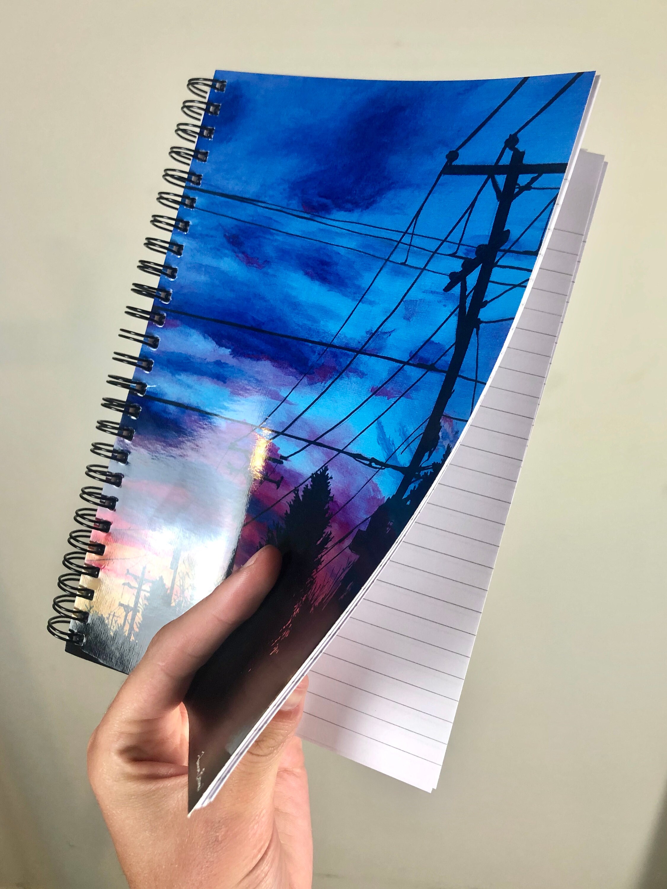 Original Art Print Cover Notebook: Original Art "down the Road" by ...