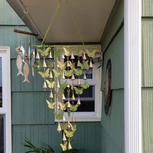 Shimmering Bells with Butterflies | Wind Chimes, Tree Decor, Garden Decoration, Gardening Gifts, Yard Art Decor, Garden Ornaments, Gardening