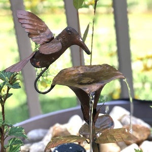 Hummingbird Solid Copper Dripper Fountain, Yard Art, Garden Art, Garden Decor, Gift for Home, Gardening Gift, Gardening, Hummingbird, Garden