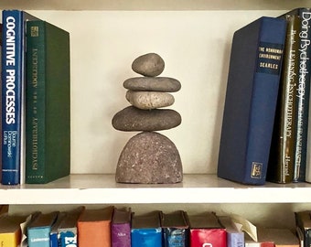 5-Stone Cairn Garden Statue, offices-gift desk, stoneful, boo kshelf, mother memorialgifted, deskdecorer, gift-for-gardening-mom, gard en
