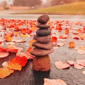 7-Stone Cairn Garden Statue | Stone Statues | Garden Art | Outdoor Decor | Zen | Gifts for Mom | Garden Decor | Yard Art | Cairns | Garden