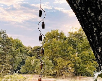 Bell Spiral Wind Chime, Garden Wind Chime, art-gift-for mom, Yard Art, Gardener Gift, gift-for-gardening-mom, gifted-for-mom, n ewhome, gift