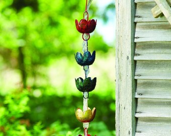 Rain Chain Double Loops Black Aluminum Rain Chain Aluminum Rain Chains Rain Chain Installation