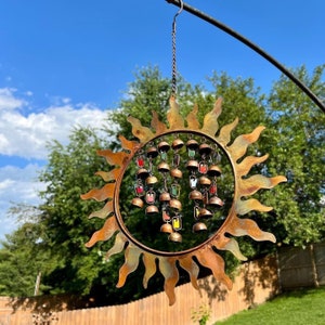 Sun w/Dangles Wind Chime, Outdoor Decor, Outdoor Windchimes, Sun Wind Chime, Sun Garden Decor, Hanging Decor, Gift for Gardener, Gift Idea