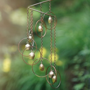 Circle with Bells Spiral Mobile | Wind Chimes | Metal Garden Decor | Garden Decor | Garden Art | Gardening | Yard Art | Gardening Gifts