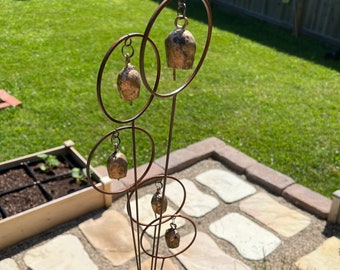 Bells Garden Stake - Happy Gardens | Garden Stakes | Gardening Decor | Gardening Gifts | Yard Art | Yard Decor | Outdoor Decor | Metal Art