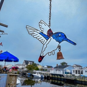 Hummingbird Multicolor Hanging Ornament | Wind Chimes | Garden Ornaments | Yard Art | Hummingbird Art | Garden Decor | Rustic Decor | Decor