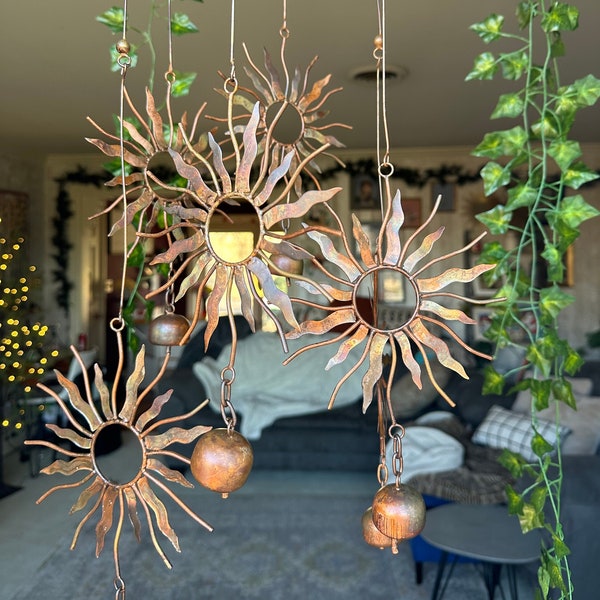 Móvil solar con campanas / regalo para mamá jardinera / regalo decorativo / regalo navideño / decoración femenina / regalo decorativo / decoración de habitación estilo boho