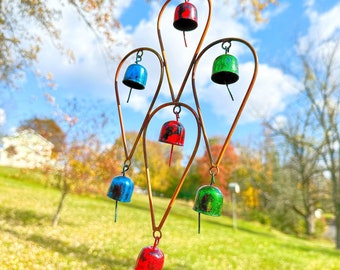 Teardrop Multicolor Wind Chime | Handcrafted Metal Garden Decor for Patio, Yard & Balcony | Melodic Outdoor Hanging Ornament Gift