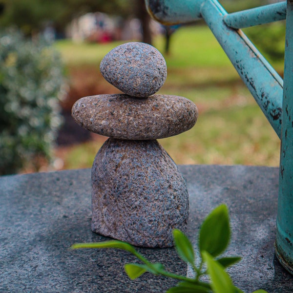 3 Stone Cairn Garden Statue | Stone Statues | Garden Art | Outdoor Decor | Zen | Gifts for Mom | Garden Decor | Yard Art | Cairns | Garden