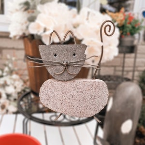 Cat River Stone Garden Statue, Outdoor Artwork, Cat Figure, Cat Sculpture, Outdoor Decor, Gift for Gardener, Yard Art, Cat Lovers Gift Idea