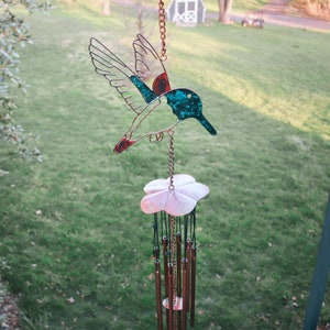 Hummingbird Multicolor Wind Chime | Wind Chimes | Metal Art | Yard Art | Garden Decor | Hummingbird Art | Gardening | Patio Art | Home Decor